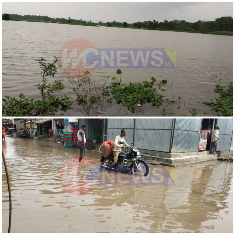 प्रखंड गायघाट के नाजीरपुर चौक अब रोड बना नदी